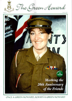 Karen Leake in period military uniform for the Friends' Monty's Men Exhibition in 1997